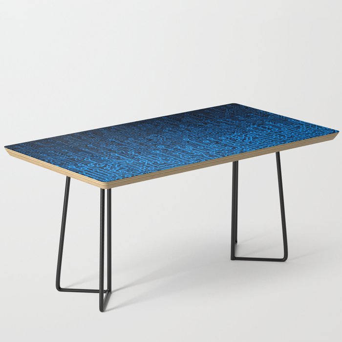 Reboot III BLUE Computer Circuit Board Pattern Coffee Table Gallery Image 1