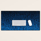 Reboot III BLUE Computer Circuit Board Pattern Desk Mat Gallery Image 1