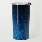Reboot III BLUE Computer Circuit Board Pattern Travel Mug Gallery Image 2