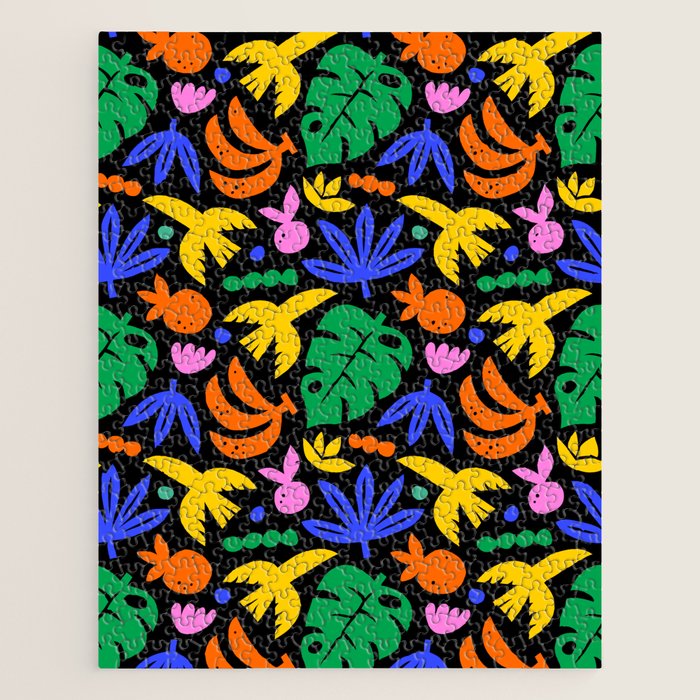 Colorful tropical summer nature art pattern Jigsaw Puzzle Gallery Image 1