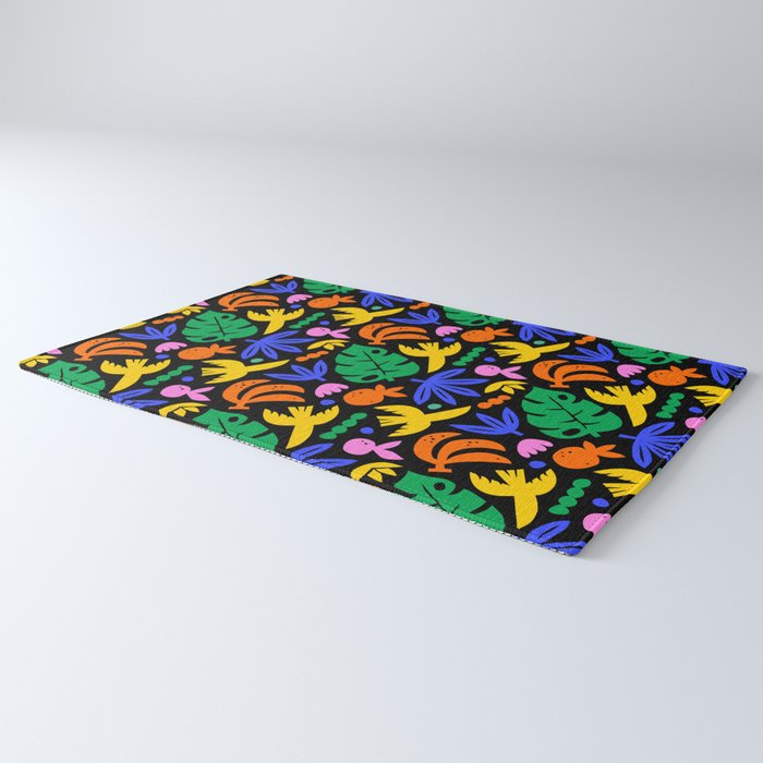 Colorful tropical summer nature art pattern Rug Gallery Image 3