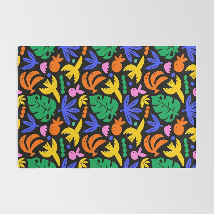 Colorful tropical summer nature art pattern Rug Gallery Image 2