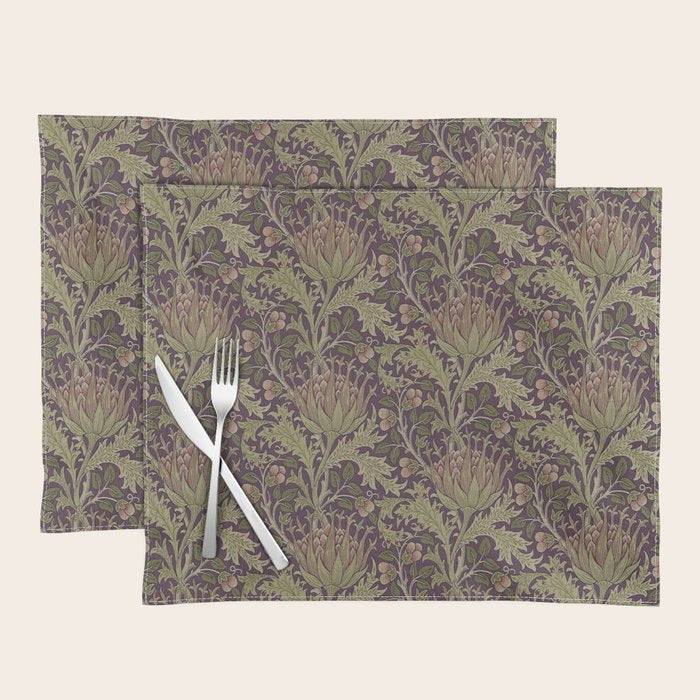 William Morris Artichoke Pimpernel Vintage Pattern Placemat Gallery Image 1