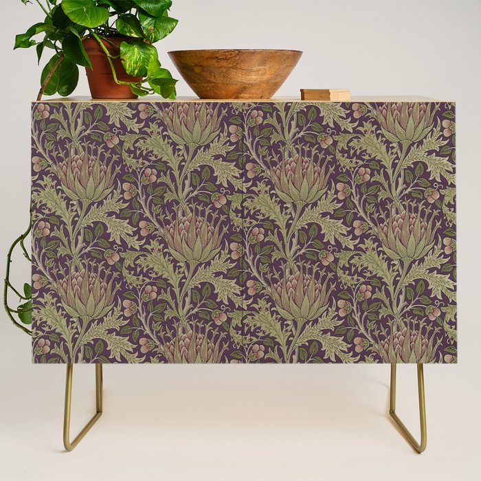 William Morris Artichoke Pimpernel Vintage Pattern Credenza Gallery Image 1