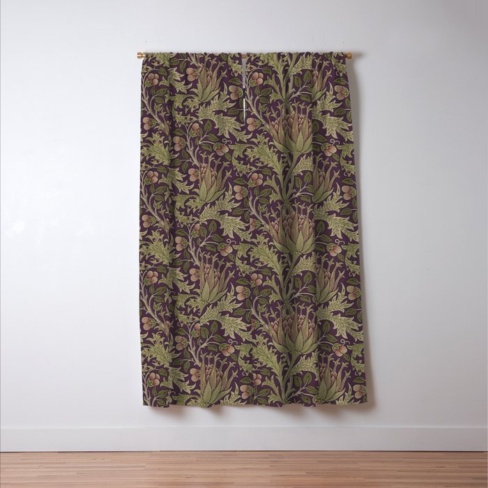 William Morris Artichoke Pimpernel Vintage Pattern Window Curtain Gallery Image 3