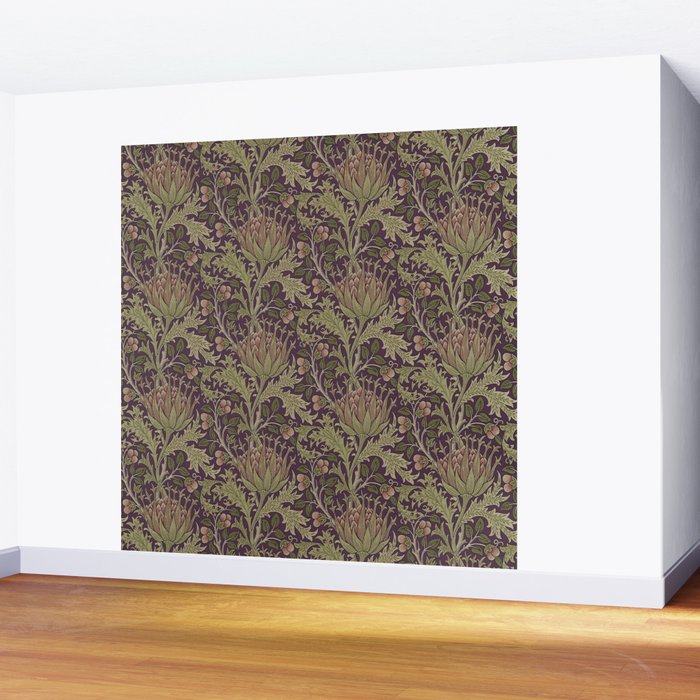 William Morris Artichoke Pimpernel Vintage Pattern Wall Mural Gallery Image 2