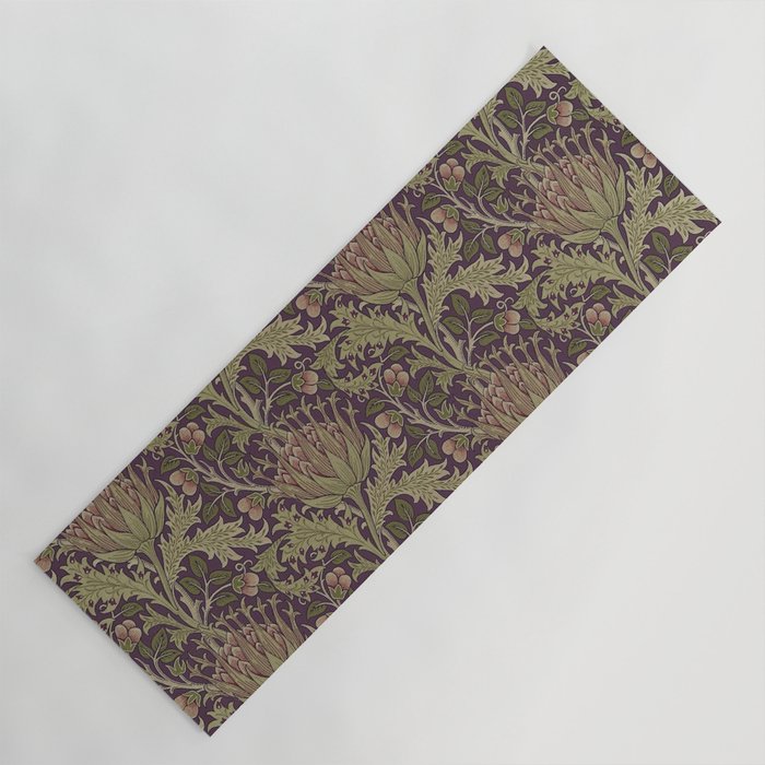 William Morris Artichoke Pimpernel Vintage Pattern Yoga Mat Gallery Image 1