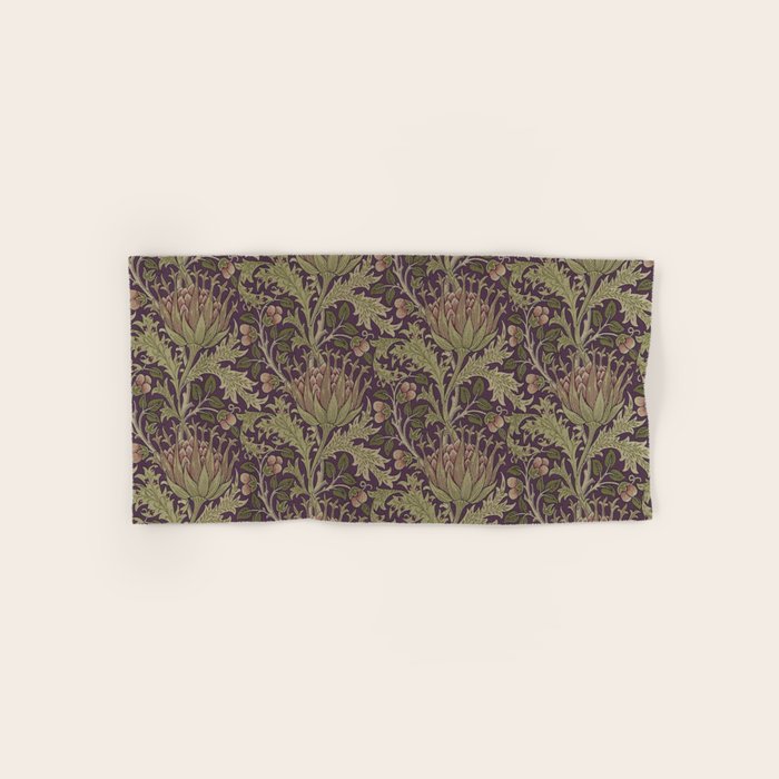 William Morris Artichoke Pimpernel Vintage Pattern Bath Towel Gallery Image 1