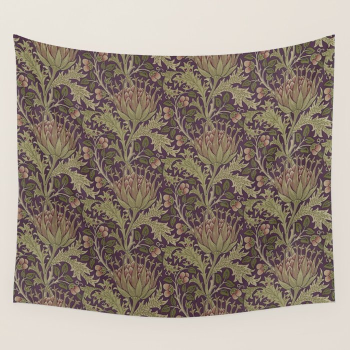 William Morris Artichoke Pimpernel Vintage Pattern Wall Tapestry Gallery Image 4