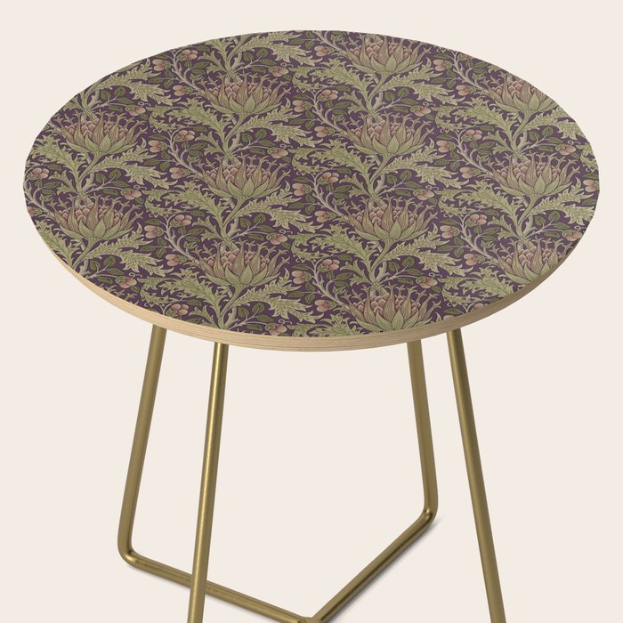 William Morris Artichoke Pimpernel Vintage Pattern Side Table Gallery Image 2
