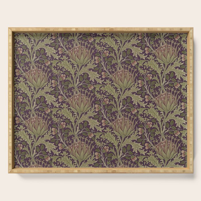 William Morris Artichoke Pimpernel Vintage Pattern Serving Tray Gallery Image 1