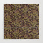 William Morris Artichoke Pimpernel Vintage Pattern Wood Wall Art Gallery Image 1