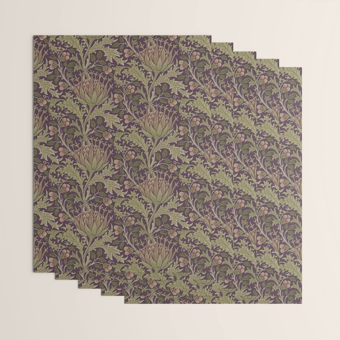 William Morris Artichoke Pimpernel Vintage Pattern Wrapping Paper Gallery Image 3