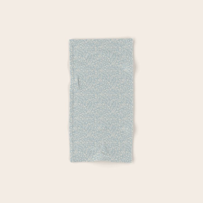 Ditsy Toile Floral - Aquamarine Bath Towel Gallery Image 1