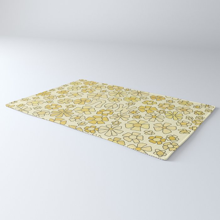 be here now flower power // retro surf art by surfy birdy Rug Gallery Image 3