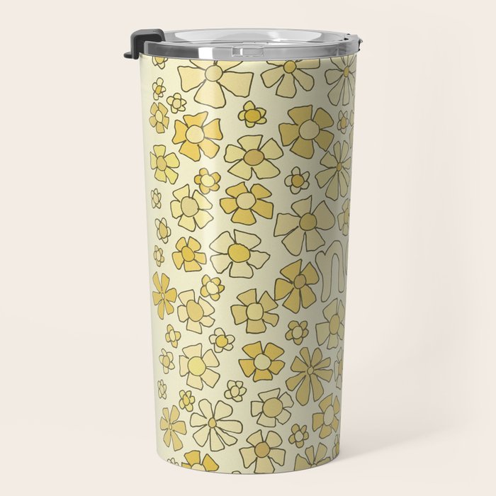 be here now flower power // retro surf art by surfy birdy Travel Mug Gallery Image 3