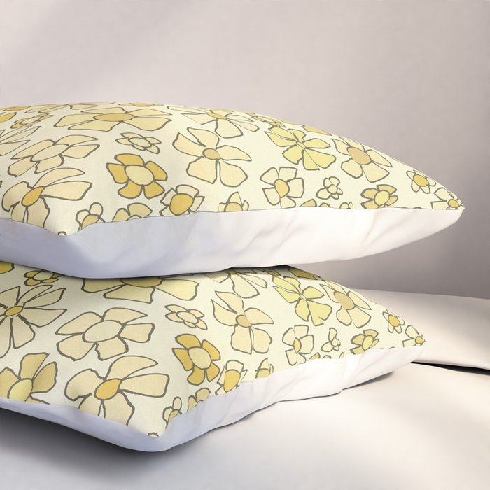 be here now flower power // retro surf art by surfy birdy Pillow Sham Gallery Image 3