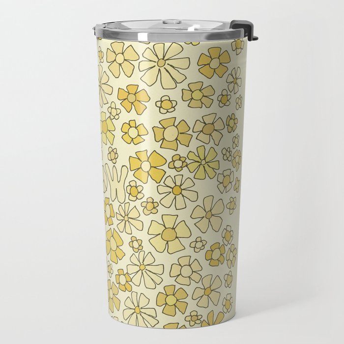 be here now flower power // retro surf art by surfy birdy Travel Mug Gallery Image 2