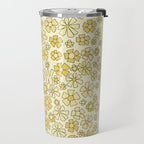 be here now flower power // retro surf art by surfy birdy Travel Mug Gallery Image 2