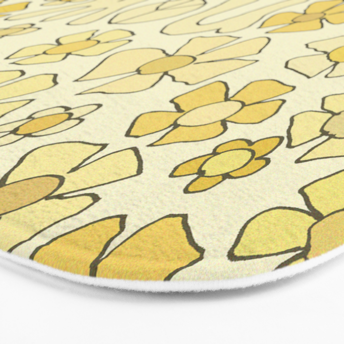 be here now flower power // retro surf art by surfy birdy Bath Mat Gallery Image 3