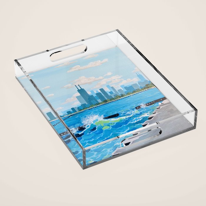 City on the Lake Acrylic Tray