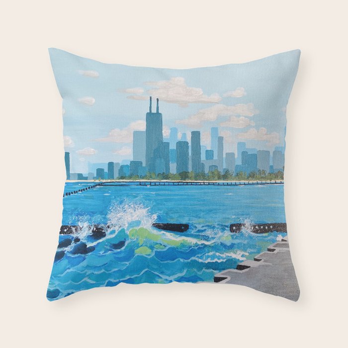 City on the Lake Throw Pillow Gallery Image 6