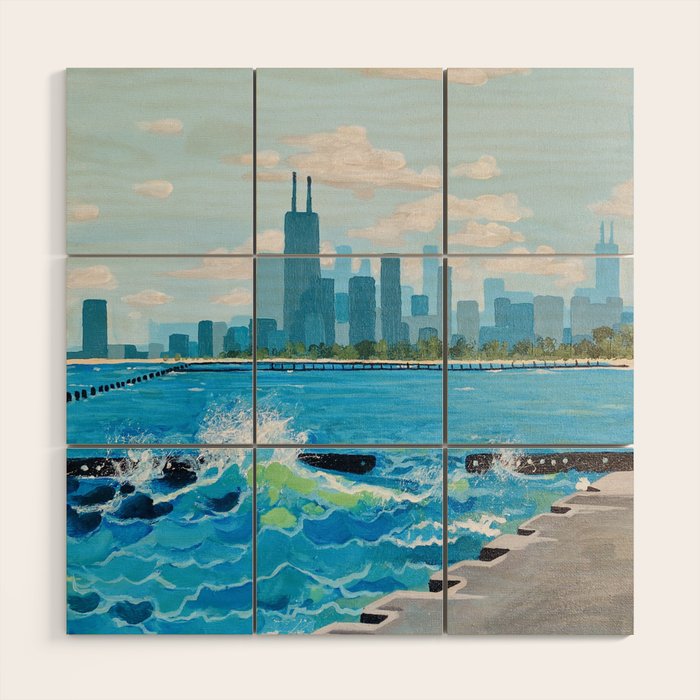 City on the Lake Wood Wall Art Gallery Image 1