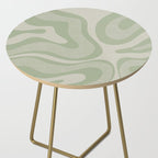 Textured Modern Liquid Swirl Abstract Pattern in Sage Side Table Gallery Image 2