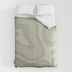 Textured Modern Liquid Swirl Abstract Pattern in Sage Comforter Gallery Image 6