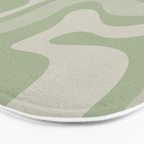 Textured Modern Liquid Swirl Abstract Pattern in Sage Bath Mat Gallery Image 3
