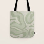 Textured Modern Liquid Swirl Abstract Pattern in Sage Tote Bag Gallery Image 1