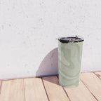 Textured Modern Liquid Swirl Abstract Pattern in Sage Travel Mug Gallery Image 4
