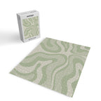 Textured Modern Liquid Swirl Abstract Pattern in Sage Jigsaw Puzzle Gallery Image 2