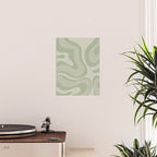 Textured Modern Liquid Swirl Abstract Pattern in Sage Poster Gallery Image 2
