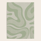 Textured Modern Liquid Swirl Abstract Pattern in Sage Poster Gallery Image 4