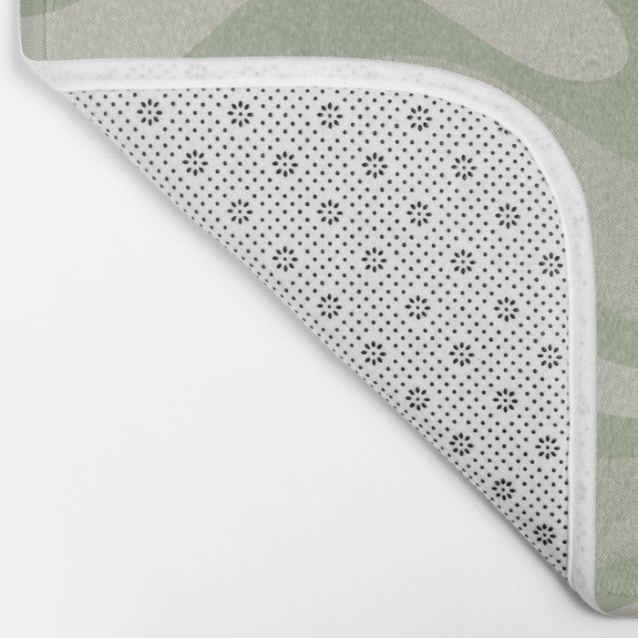 Textured Modern Liquid Swirl Abstract Pattern in Sage Bath Mat Gallery Image 2