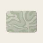 Textured Modern Liquid Swirl Abstract Pattern in Sage Bath Mat Gallery Image 1