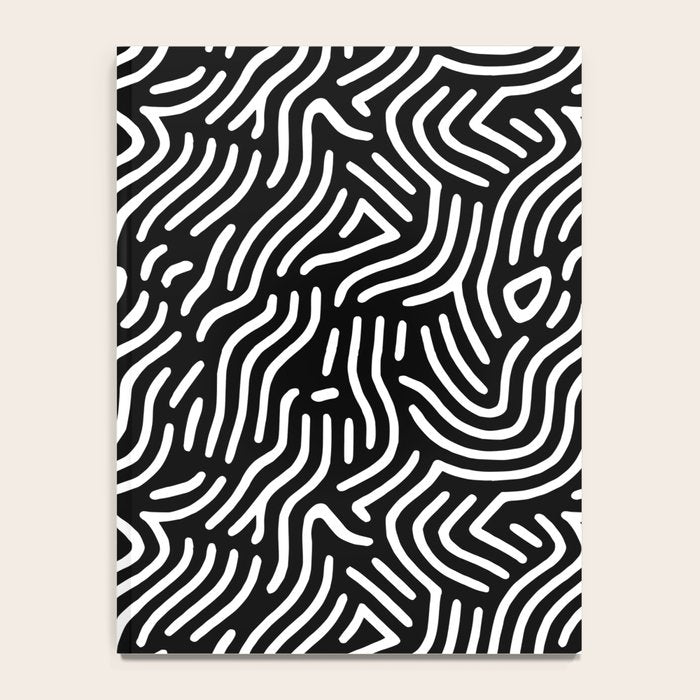 Black and white line art pattern Notebook Gallery Image 4