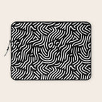 Black and white line art pattern Laptop Sleeve Gallery Image 1