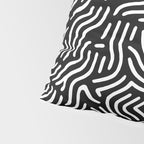Black and white line art pattern Pillow Sham Gallery Image 4
