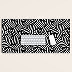 Black and white line art pattern Desk Mat Gallery Image 1