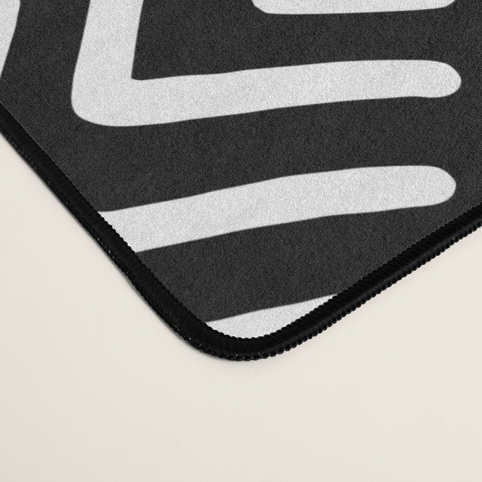 Black and white line art pattern Desk Mat Gallery Image 4