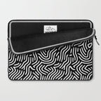 Black and white line art pattern Laptop Sleeve Gallery Image 2