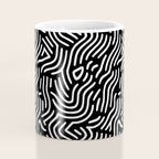 Black and white line art pattern Coffee Mug Gallery Image 4