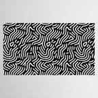 Black and white line art pattern Tablecloth Gallery Image 2
