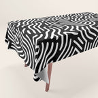 Black and white line art pattern Tablecloth Gallery Image 1