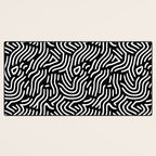 Black and white line art pattern Desk Mat Gallery Image 3