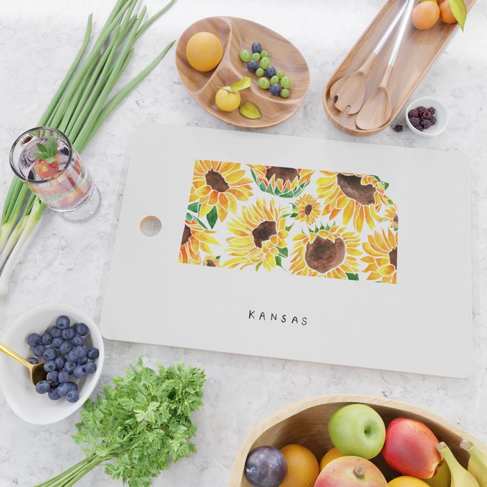 Kansas State Sunflowers Cutting Board Gallery Image 2