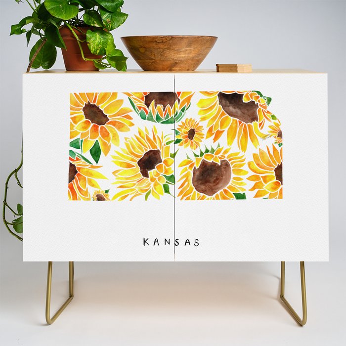 Kansas State Sunflowers Credenza Gallery Image 1