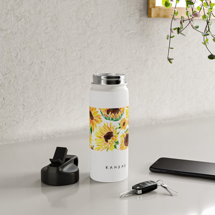 Kansas State Sunflowers Water Bottle Gallery Image 5